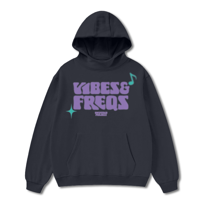 VIBES & FREQS HOODIE (PURPLE + TEAL)